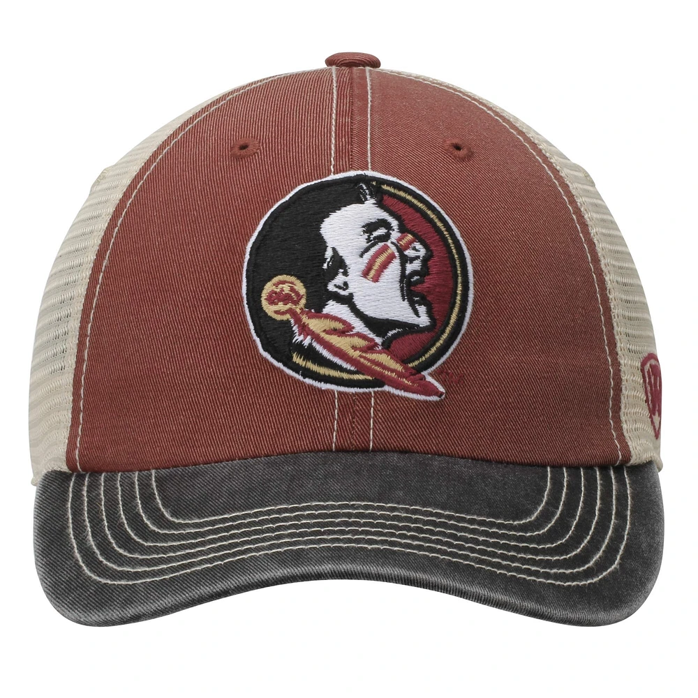 Casquette réglable Florida State Seminoles Top of the World Offroad Trucker - Grenat