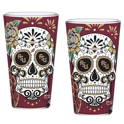 Florida State Seminoles Two-Pack 16oz. Dia De Los Muertos Pint Glass Set