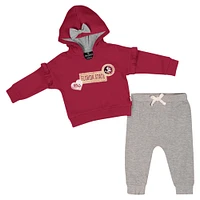 Girls Infant Colosseum Garnet Florida State Seminoles Patches Fleece Pullover Hoodie and Pants Set