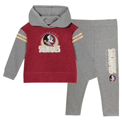 Girls Infant Garnet Florida State Seminoles Clubhouse Pullover Hoodie & Legging Set