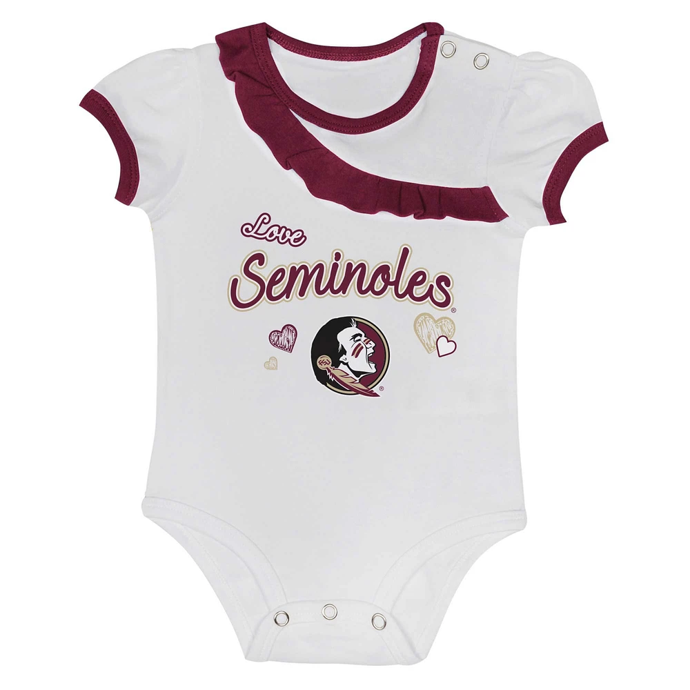 Girls Newborn & Infant Florida State Seminoles Two-Piece Love My Team Bodysuit Skirt Set