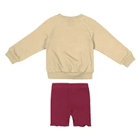 Ensemble sweat-shirt et short en polaire Beta pour filles Colosseum Gold/Grenat Florida State Seminoles