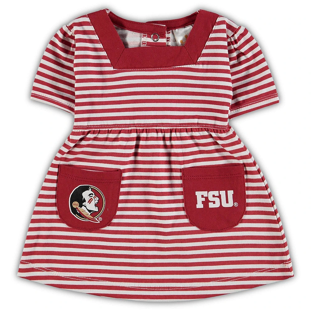 Girl's Toddler Garnet Florida State Seminoles Striped Dress with Pockets