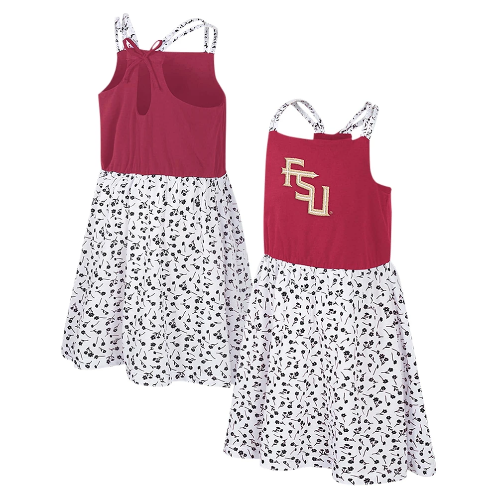 Girls Youth Colosseum Garnet/White Florida State Seminoles Robin Floral Dress