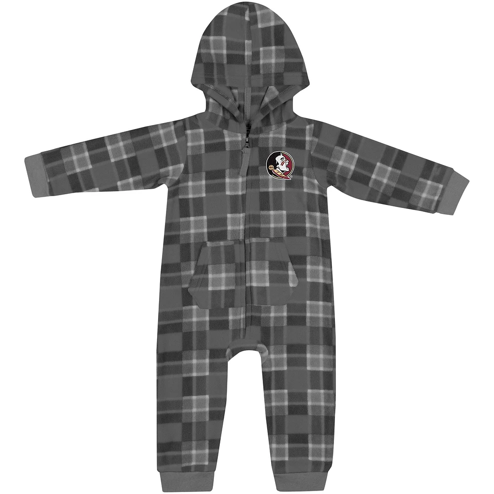 Infant Colosseum  Garnet Florida State Seminoles Full-Zip Plaid Hoodie Long Sleeve Jumper