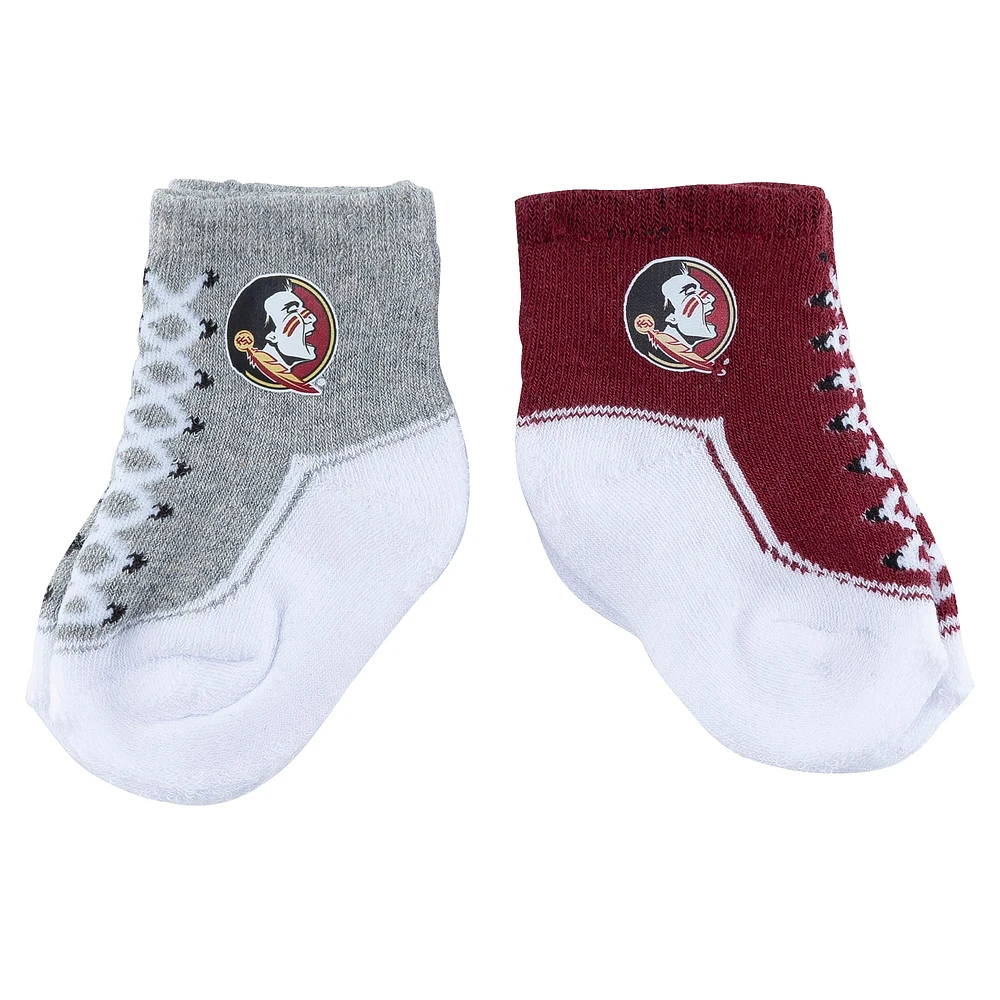 Lot de deux paires de chaussettes pour bébé ZooZatz Florida State Seminoles