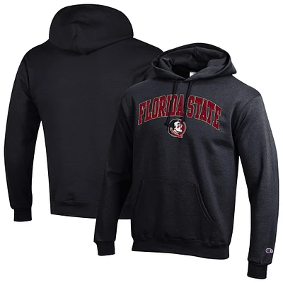 Sweat à capuche en polaire avec logo arqué Champion Black Florida State Seminoles pour homme
