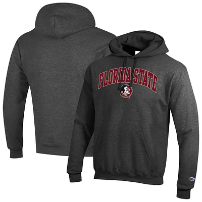Men's Champion  Charcoal Florida State Seminoles Arched Logo Fleece Pullover Hoodie