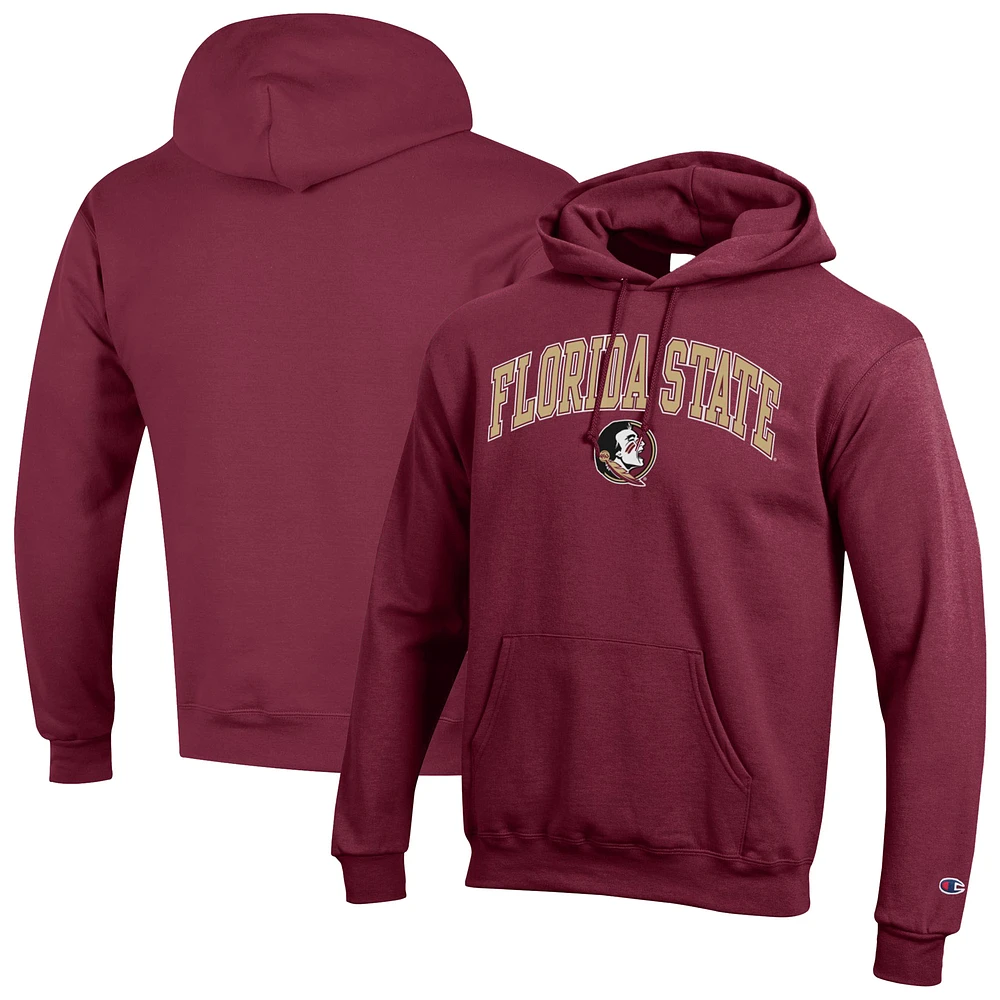 Men's Champion  Garnet Florida State Seminoles Arched Logo Fleece Pullover Hoodie