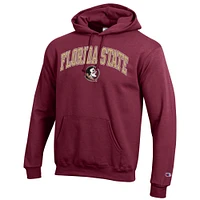 Men's Champion  Garnet Florida State Seminoles Arched Logo Fleece Pullover Hoodie