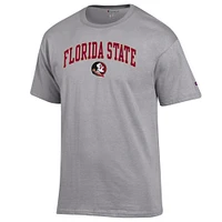 Men's Champion  Heather Gray Florida State Seminoles Arch Over Logo T-Shirt