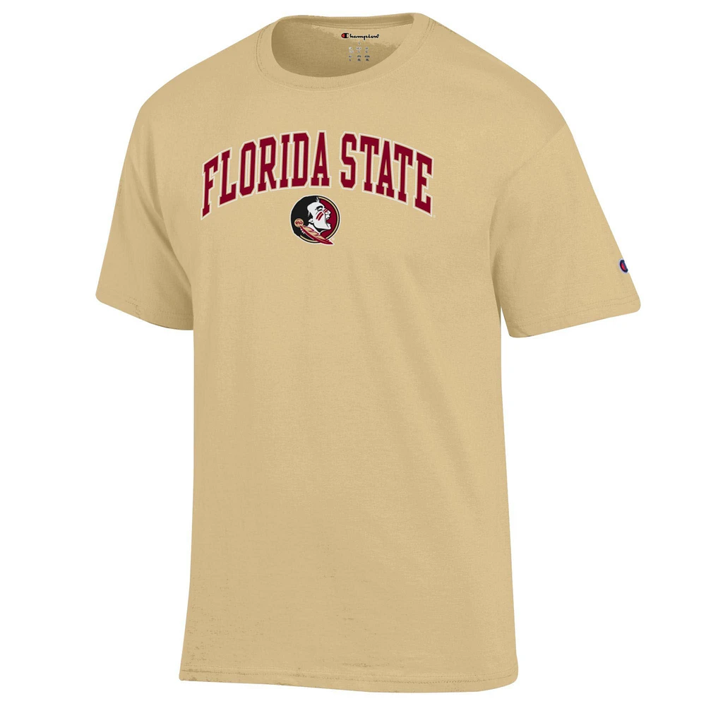Men's Champion  Vegas Gold Florida State Seminoles Arched Logo T-Shirt