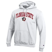 Men's Champion  White Florida State Seminoles Arch Over Logo Pullover Hoodie