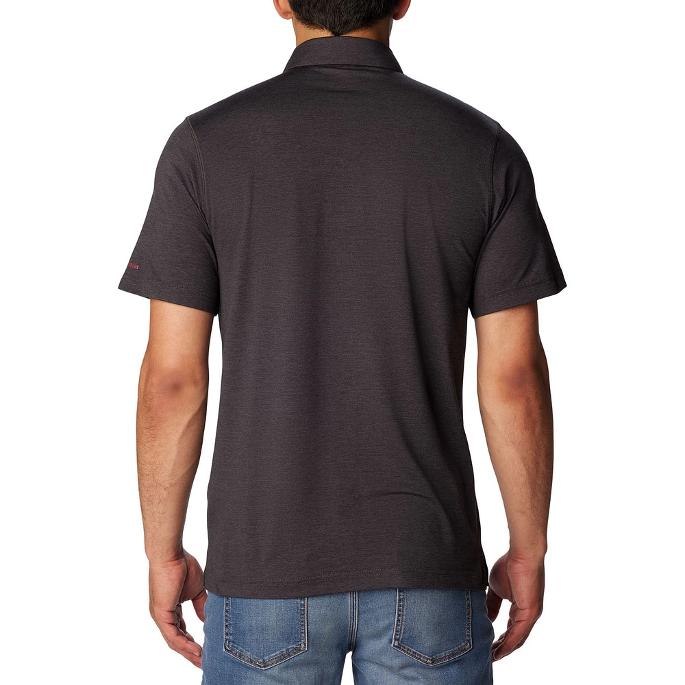 Polo Columbia Heather Black pour homme Florida State Seminoles Tech Trail Omni-Wick