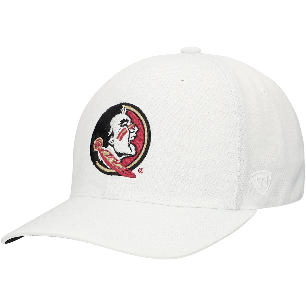 Men's Top of the World  White Florida State Seminoles Reflex Performance Flex Hat