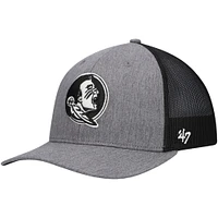 Men's '47 Charcoal Florida State Seminoles Carbon Trucker Adjustable Hat