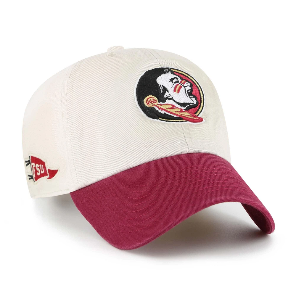 Men's '47 Cream Florida State Seminoles Grand Stand Clean Up Adjustable Hat