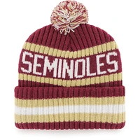 Bonnet en tricot à revers Bering '47 Garnet Florida State Seminoles pour homme avec pompon