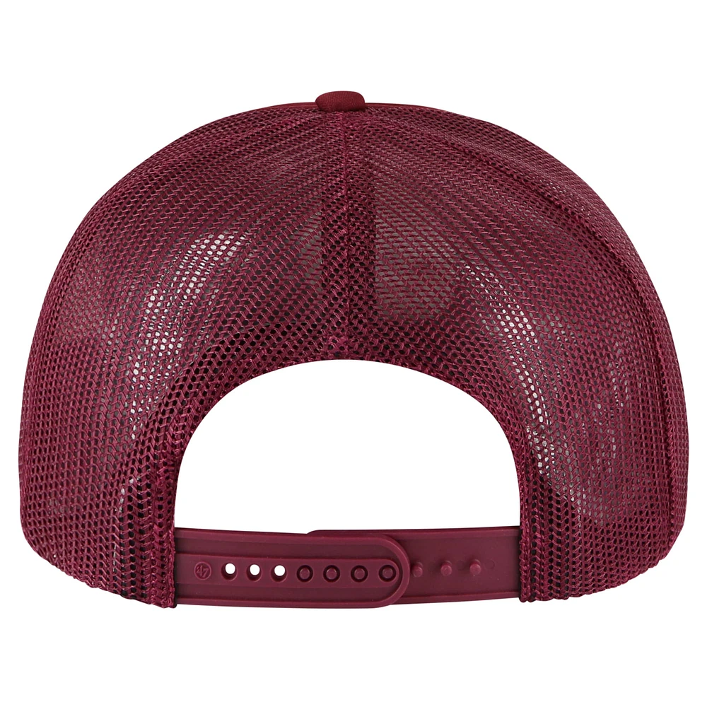 Casquette Snapback de camionneur en maille mousse sur le devant en mousse '47 Garnet Florida State Seminoles pour hommes