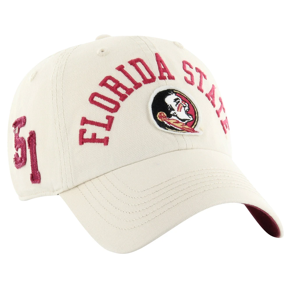 Men's '47 Khaki Florida State Seminoles Clubhouse Faber Clean Up Adjustable Hat