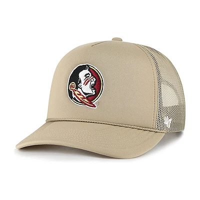 Men's '47 Khaki Florida State Seminoles Foam Front Mesh Trucker Snapback Hat