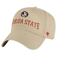 Men's '47 Khaki Florida State Seminoles Powell MVP Adjustable Hat