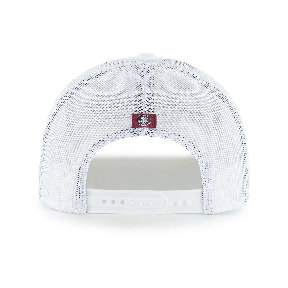Men's '47 White Florida State Seminoles Garner Rope Trucker Adjustable Hat