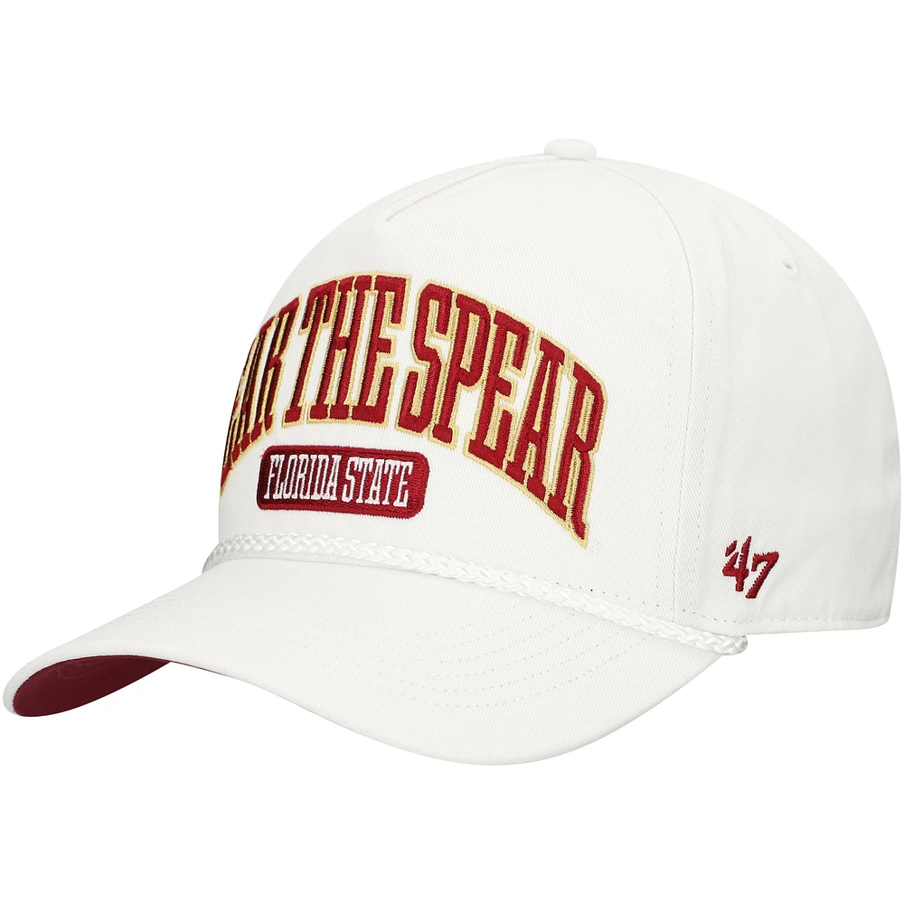 Men's '47  White Florida State Seminoles Local Arch Hitch Snapback Hat