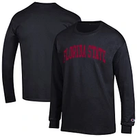 Men's Champion  Black Florida State Seminoles Basic Arch Long Sleeve T-Shirt