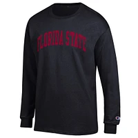 Men's Champion  Black Florida State Seminoles Basic Arch Long Sleeve T-Shirt
