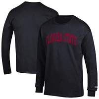 Men's Champion  Black Florida State Seminoles Basic Arch Long Sleeve T-Shirt