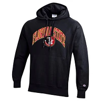 Sweat à capuche noir Champion Florida State Seminoles Late Night Reverse Weave pour homme