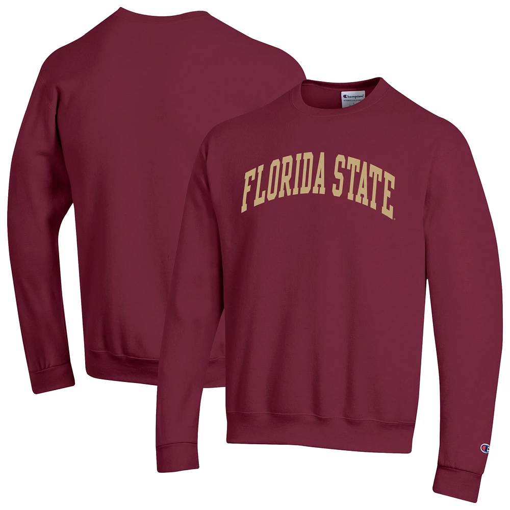 Men's Champion  Garnet Florida State Seminoles Basic Arch Fleece Pullover Sweatshirt