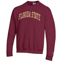 Men's Champion  Garnet Florida State Seminoles Basic Arch Fleece Pullover Sweatshirt