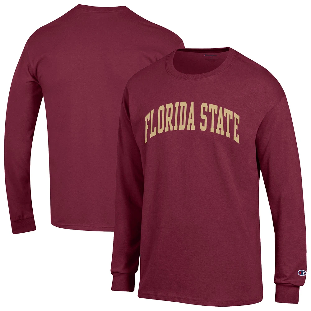 Men's Champion  Garnet Florida State Seminoles Basic Arch Long Sleeve T-Shirt