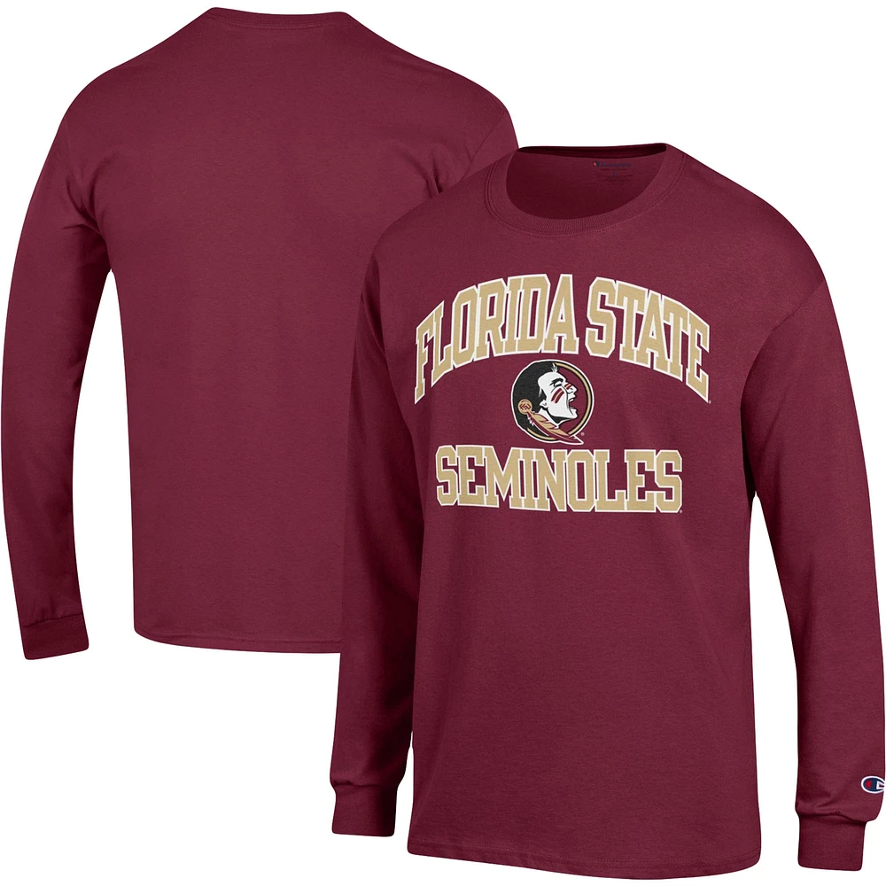 Men's Champion Garnet Florida State Seminoles High Motor Long Sleeve T-Shirt