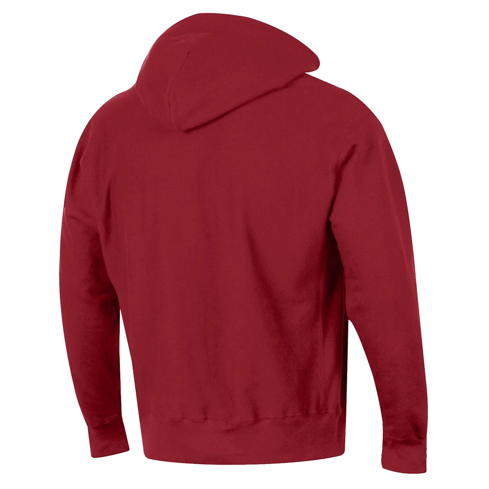 Men's Champion Garnet Florida State Seminoles Vault Late Night Reverse Weave Pullover Hoodie