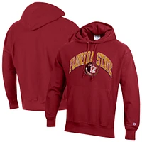 Men's Champion Garnet Florida State Seminoles Vault Late Night Reverse Weave Pullover Hoodie