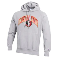 Men's Champion Gray Florida State Seminoles Vault Late Night Reverse Weave Pullover Hoodie