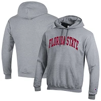 Men's Champion  Heather Gray Florida State Seminoles Basic Arch Fleece Pullover Hoodie