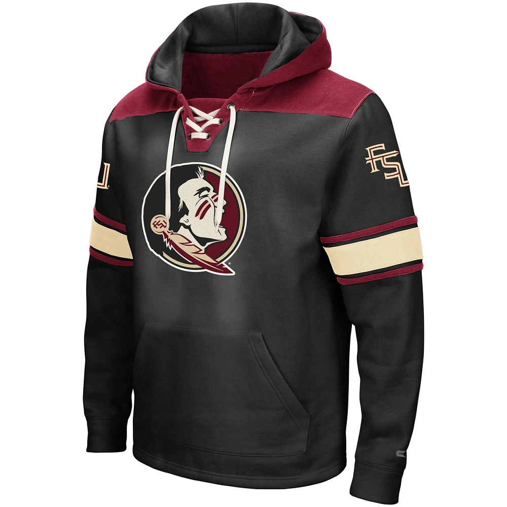 Sweat à capuche lacets Colosseum pour hommes, noir, Florida State Seminoles 2.0