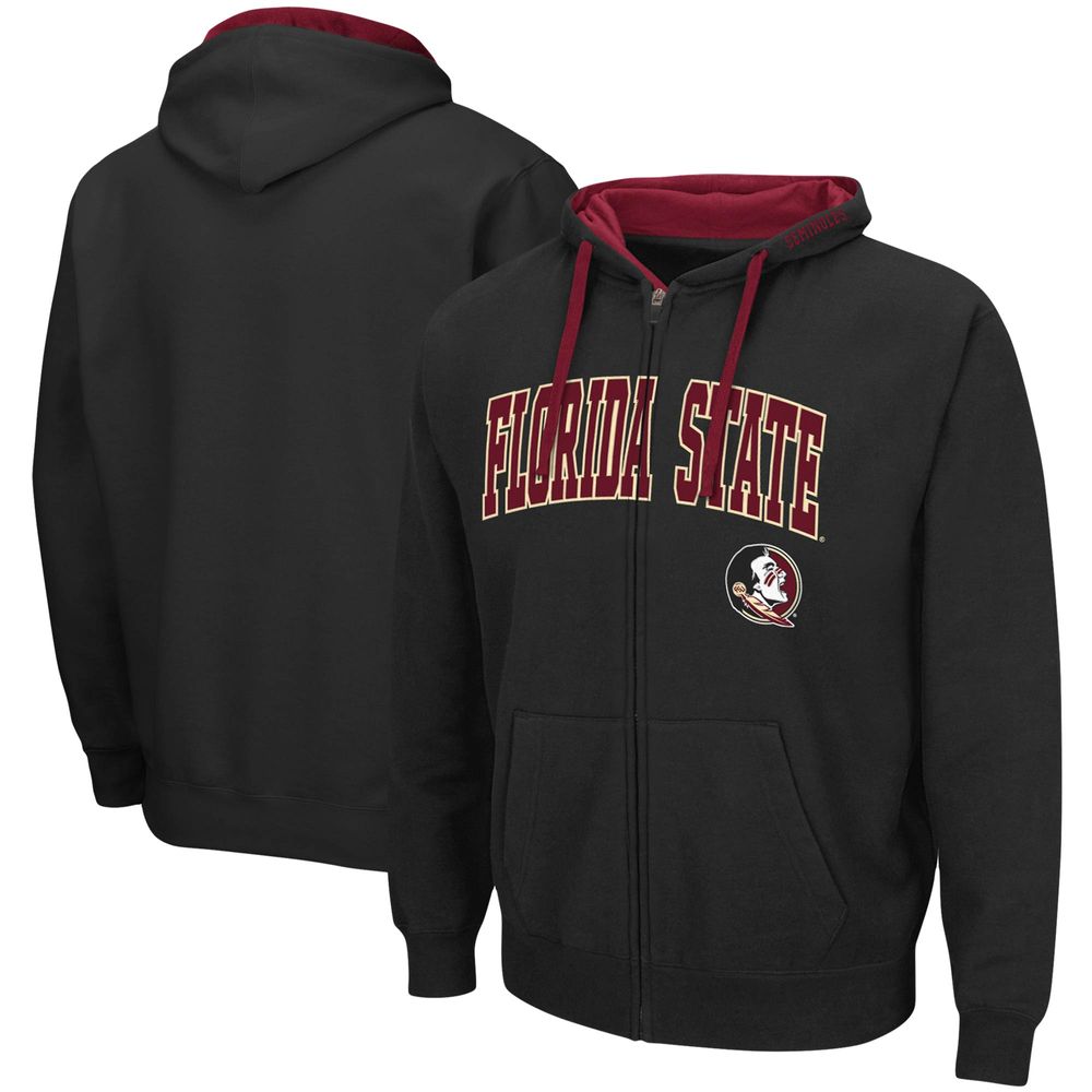 Men's Colosseum Black Florida State Seminoles Big & Tall Full-Zip Hoodie