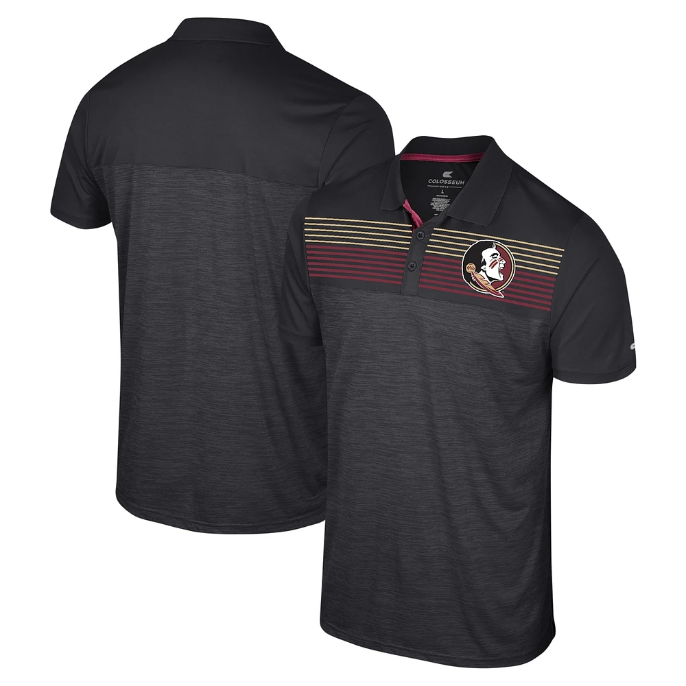 Men's Colosseum Black Florida State Seminoles Big & Tall Langmore Polo