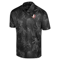 Men's Colosseum Black Florida State Seminoles Big & Tall Palms Polo