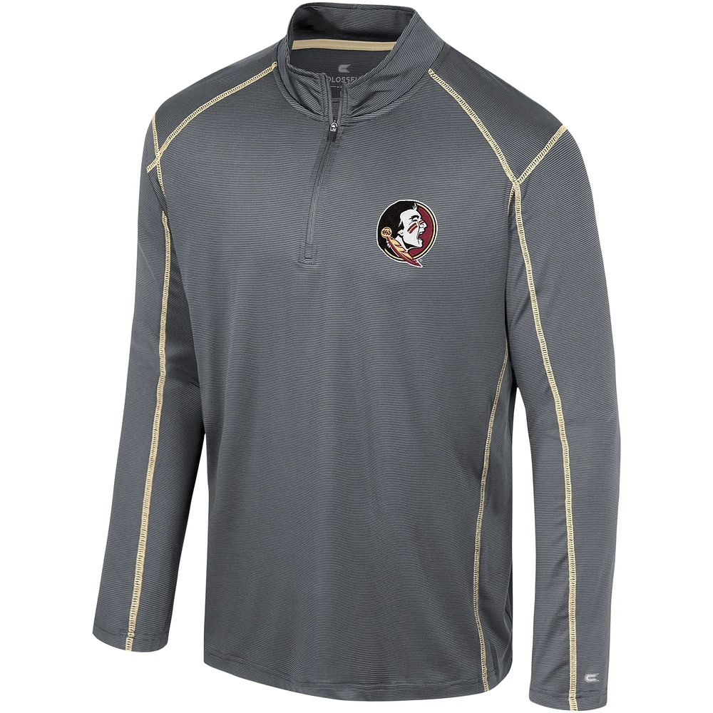 Men's Colosseum Black Florida State Seminoles Cameron Quarter-Zip Windshirt