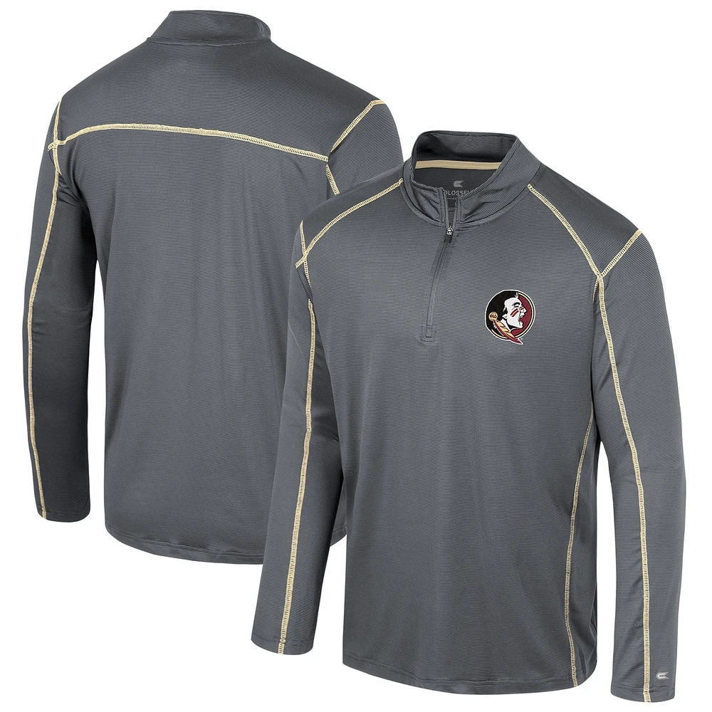 Men's Colosseum Black Florida State Seminoles Cameron Quarter-Zip Windshirt