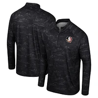 Men's Colosseum Black Florida State Seminoles Carson Raglan Quarter-Zip Jacket