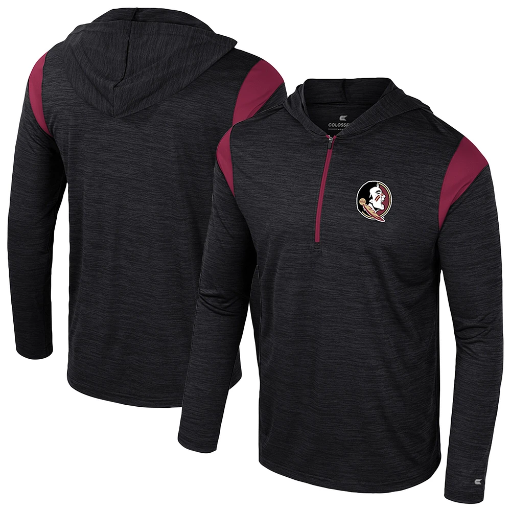 Men's Colosseum Black Florida State Seminoles Dozer Half-Zip Windshirt