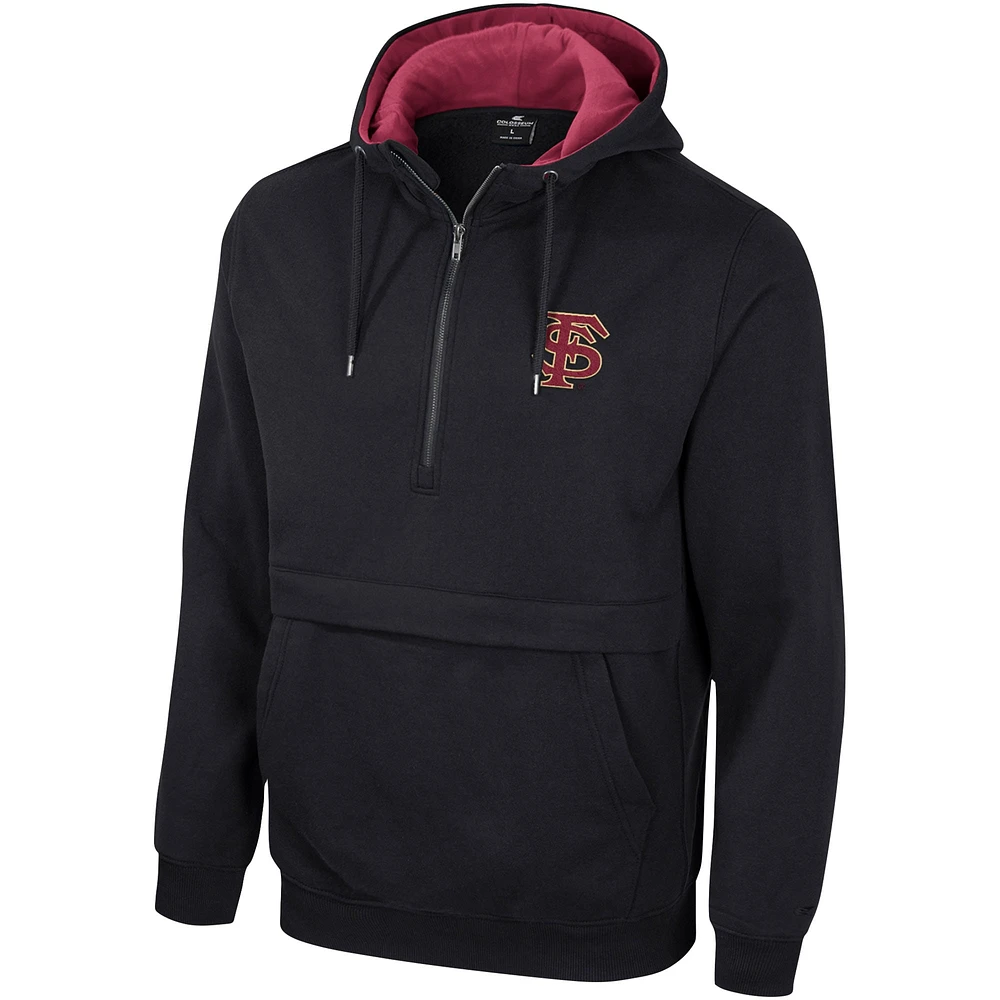 Men's Colosseum Black Florida State Seminoles Half-Zip Hoodie