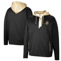 Men's Colosseum Black Florida State Seminoles Luge 3.0 Quarter-Zip Hoodie